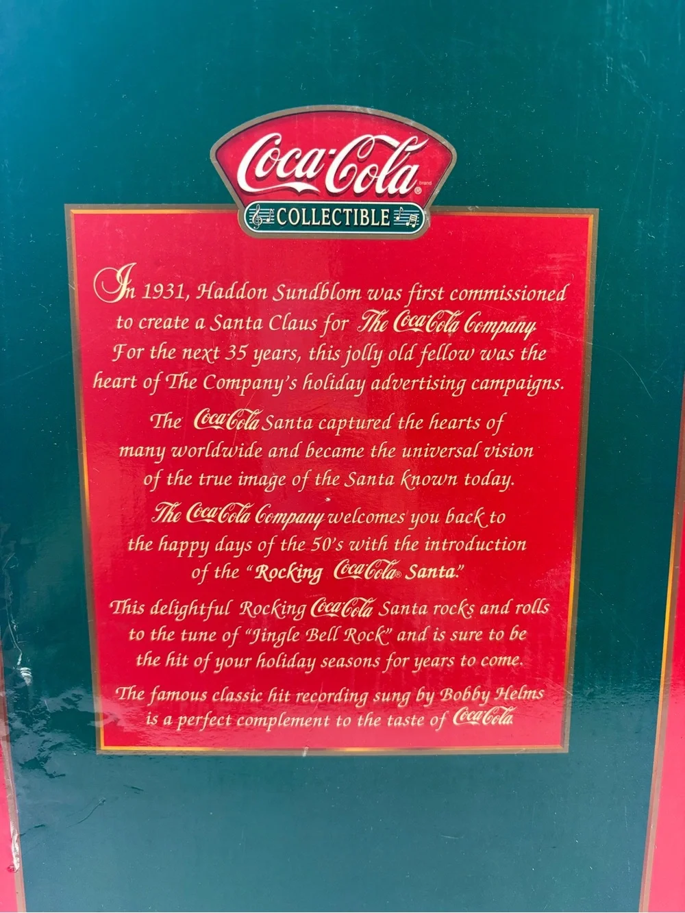 Vintage 16” Dancing Santa coca cola Santa Claus Jingle Bell Rock 1999 Tested